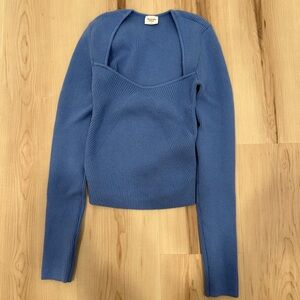 Abercrombie & Fitch Square-neck Blue Sweater